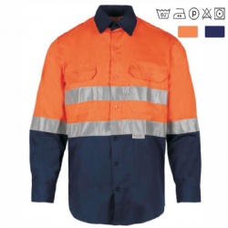 MENS HI VIS WORK SHIRT UNDERARM MESH VENT